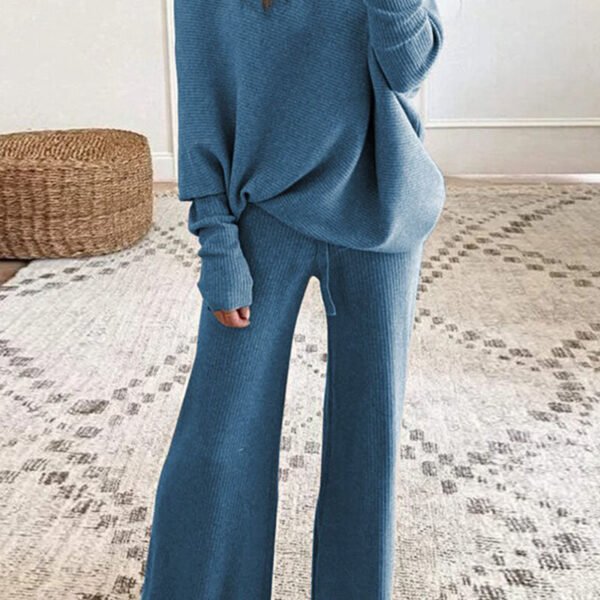 Fashion British Style Solid O Neck Long Sleeve Two Pieces(4 colors)