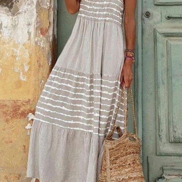 Casual Print Patchwork Spaghetti Strap Cake Skirt Dresses