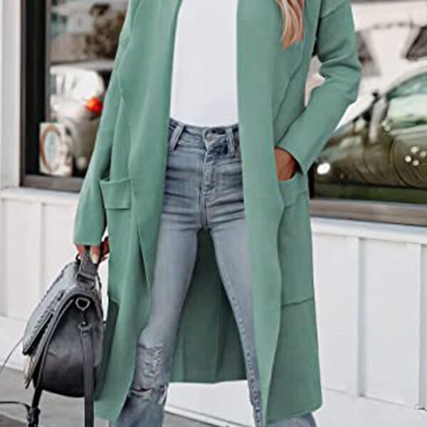 Elegant College Solid Pocket V Neck Outerwear(4 Colors)