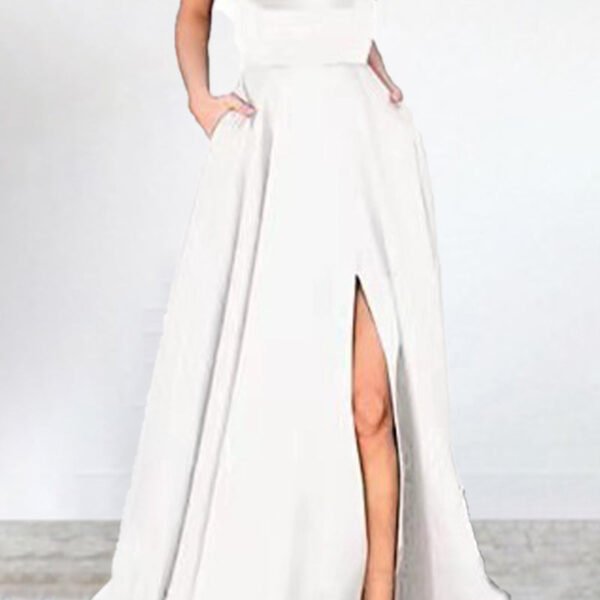 Sexy Formal Solid High Opening U Neck Evening Dress Dresses(16 Colors)