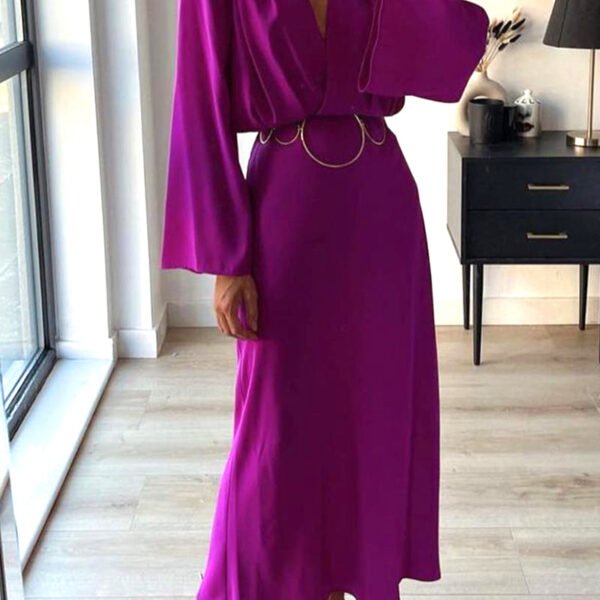 Elegant Solid Solid Color V Neck Bandage Dress Dresses