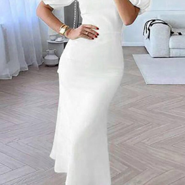 Elegant Solid O Neck A Line Dresses