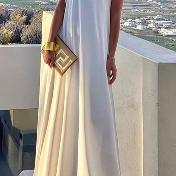 Elegant Simplicity Solid Asymmetrical Oblique Collar Evening Dress Dresses(3 Colors)