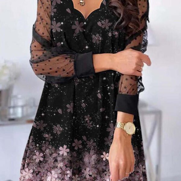 Sweet Elegant Floral Lace V Neck A Line Dresses(5 Colors)