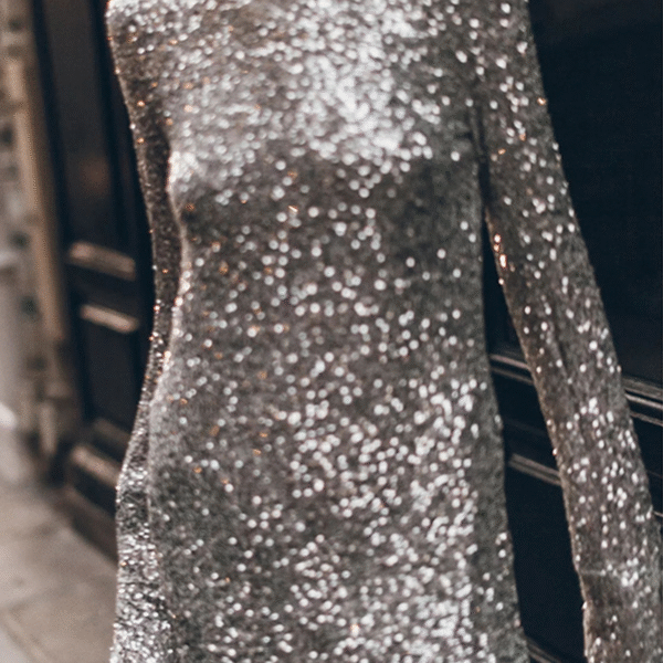 Casual Solid Sequins Buttons O Neck A Line Dresses