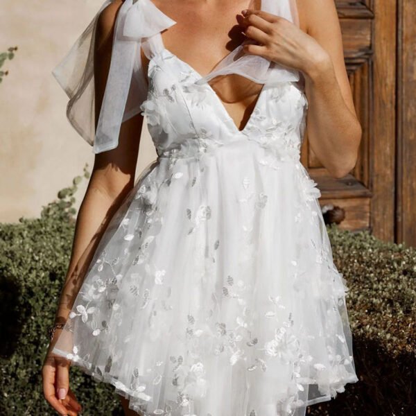 Sexy Solid Bandage V Neck Princess Dresses