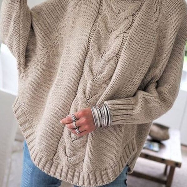 Turtleneck Loose Knitted Pullover Jumper Sweater(3 Colors)