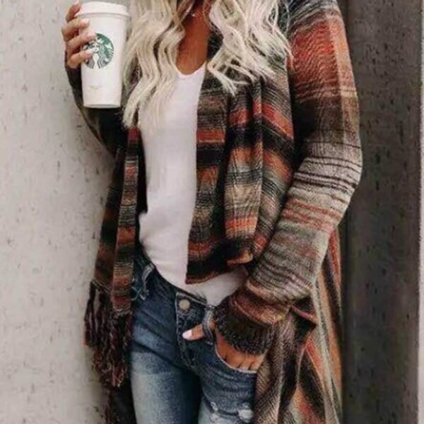 Striped Shawl Sweater 2 Styles
